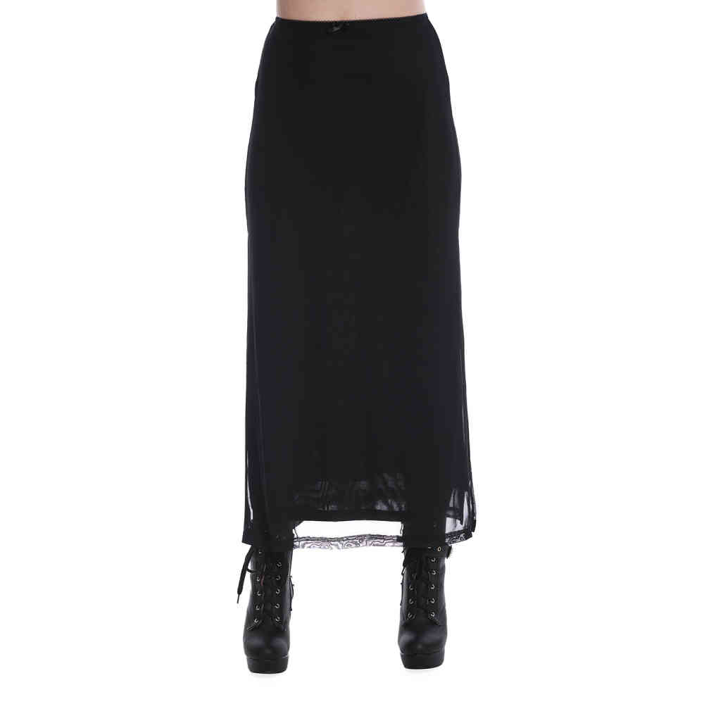 Banned - Phenex Slit Mesh Rok - Zwart